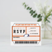 HOCKEY VIP REPLY CARD Bar Bat Mitzvah Uitnodiging (Staand voorkant)