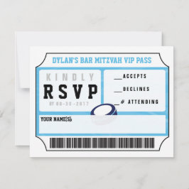 HOCKEY VIP REPLY CARD Bar Bat Mitzvah Uitnodiging