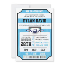 HOCKEY VIP TICKET Bar Bat Mitzvah Uitnodiging