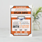 HOCKEY VIP TICKET Bar Mitswa uitnodiging (Staand voorkant)