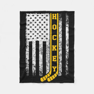 Hockey Vlag Patriottisch Veldhockey Speler Coach W Fleece Deken