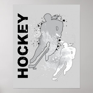 Hockey voor dames met een dubbele visie (vrouw) poster