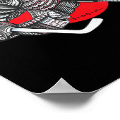 Hockey Warrior Goalie Red Sun Graphic Logo Poster (Hoek)