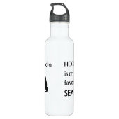Hockey Water Fles Favoriete Seizoen zwart (Achterkant)