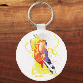 Hockey-Waterverf Sleutelhanger (Voorkant)