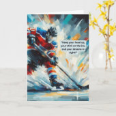 Hockey Wenskaart Forward - "Blijf Hustling" Kaart (Gele Bloem)