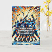 Hockey Wenskaart - "Samen winnen" Kaart (Gele Bloem)