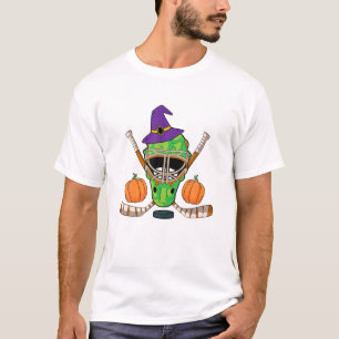 Hockey Witch Pet Lazy Halloween Costume Funny Spor T-shirt