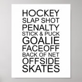 Hockey Words Typography Poster (Voorkant)