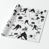 Hockey Wrapping Paper Cadeaupapier (Uitgerold)
