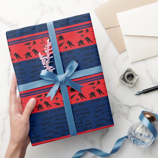 Hockey Wrapping Paper met persoonlijk naamnummer Cadeaupapier (Geschenken)