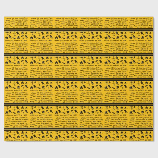 Hockey Wrapping Paper met persoonlijk naamnummer Cadeaupapier (Vlak)