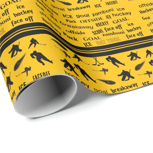 Hockey Wrapping Paper met persoonlijk naamnummer Cadeaupapier (Rol Hoek)