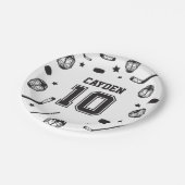 Hockey zwart en wit 10e verjaardag papieren bordje (Gekanteld)