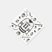 Hockey zwart en wit 11e verjaardag servet (Hoek)