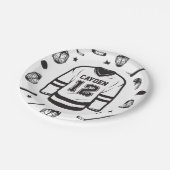 Hockey zwart en wit 12e verjaardag papieren bordje (Gekanteld)