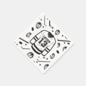 Hockey zwart en wit 13e verjaardag servet (Hoek)