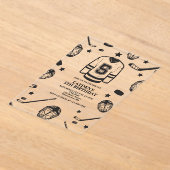 Hockey zwart en wit 5e verjaardag acryl uitnodigingen (Laagn)