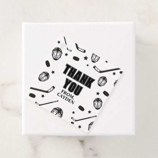 Hockey zwart en wit Verjaardag Dank u Bedankjes Labels (In situ)