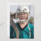 Hockey zwart-wit thema Kids Verjaardagsfeest Kaart (Achterkant)