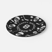 Hockey zwart-wit thema Kids Verjaardagsfeest Papieren Bordje (Gekanteld)