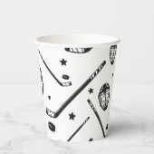 Hockey zwart-wit Verjaardag Papieren Bekers (Achterkant)