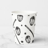 Hockey zwart-wit Verjaardag Papieren Bekers (Rechts)