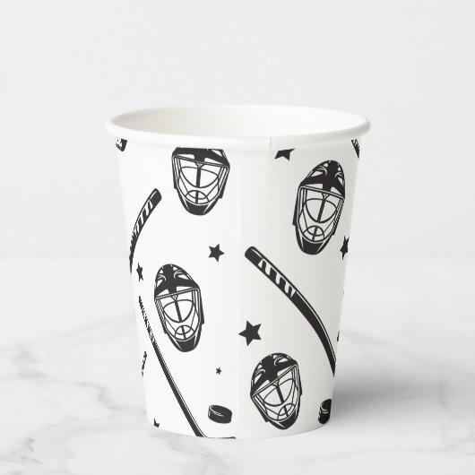 Hockey zwart-wit Verjaardag Papieren Bekers (Rechts)
