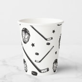 Hockey zwart-wit Verjaardag Papieren Bekers (Voorkant)
