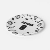 Hockey zwart-wit Verjaardag Papieren Bordje (Gekanteld)