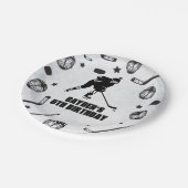 Hockey zwart-wit Verjaardag Papieren Bordje (Gekanteld)