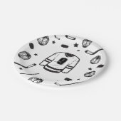 Hockey zwart-wit Verjaardag Papieren Bordje (Gekanteld)