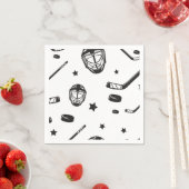 Hockey zwart-wit Verjaardag Servet (Insitu)