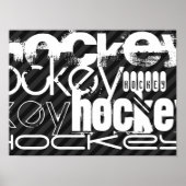 Hockey; zwarte & donkergrijze strepen poster (Voorkant)