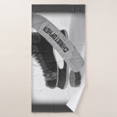 Hockey zwarte Schaatsen gepersonaliseerd Badhanddoek (Badhanddoek)