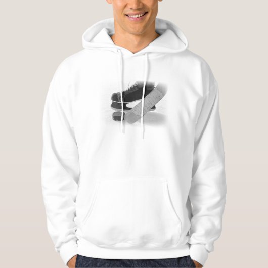 Hockey zwarte Schaatsen gepersonaliseerd Hoodie (Voorkant)