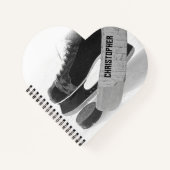 Hockey zwarte Schaatsen gepersonaliseerd Notitieboek (Voorkant)