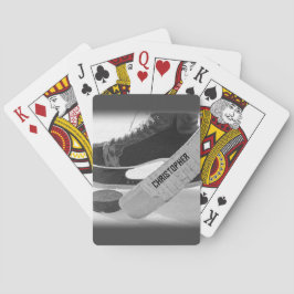 Hockey zwarte Schaatsen gepersonaliseerd Pokerkaarten