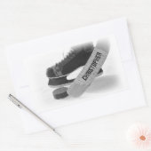 Hockey zwarte Schaatsen gepersonaliseerd Rechthoekige Sticker (Envelop)