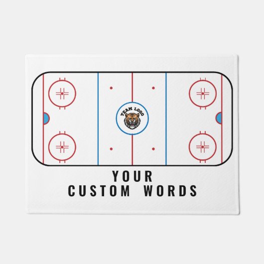 Hockeybaan met aangepaste team Logo & tekst Deurmat (Voorkant)