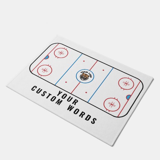 Hockeybaan met aangepaste team Logo & tekst Deurmat (Schuin)