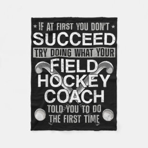 Hockeycoach Als het niet lukt bij de eerste poging Fleece Deken
