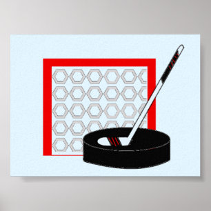 Hockeydoel, stick en puck poster