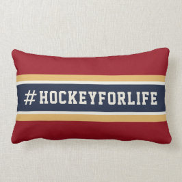 #hockeyforlife Rode marine & Gold Ice Hockey Hasht Kussen