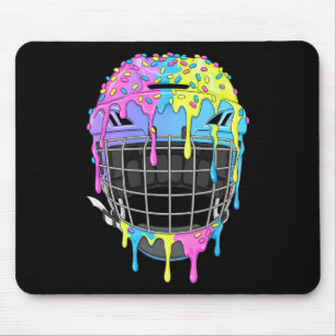 Hockeyhelm ijsdruppel ijs voor hockeyspeler jongen muismat