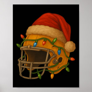 Hockeyhelm Sint Christmas-verlichting Kerstmannen Poster