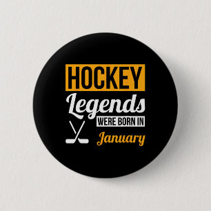 Hockeylegendes zijn geboren in januari verjaardags ronde button 5,7 cm