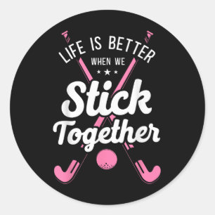 Hockeyleven is beter als we bij elkaar blijven ronde sticker