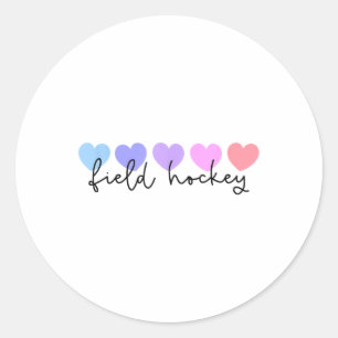 Hockeyliefhebber Hart Vrouwen Of Meisjes Ronde Sticker