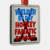 hockeyliefhebber Welder Metalen Ornament (Rechts)
